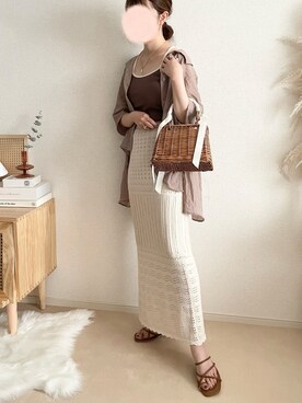 「シアーシャツ」｜TOMOさん（レディース・154cm）の春コーディネート