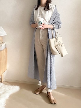 「ap retro（アプレトロ）のアイテム（シャツワンピース）」を使った、TOMOさん（レディース・154cm）の冬コーディネート