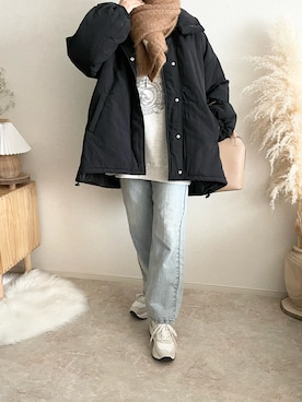 「tiptop（ティップトップ）のアイテム（ブルゾン）」を使った、TOMOさん（骨格ウェーブ・レディース・154cm）の冬コーディネート