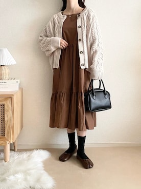 「ラテコーデ」｜TOMOさん（レディース・154cm）の冬コーディネート