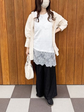 「しまむら（シマムラ）のアイテム（トップス）」を使った、TOMOさん（レディース・154cm）の春コーディネート