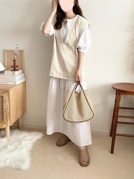「rectangle（レクタングル）のアイテム（シャツワンピース）」を使った、TOMOさん（レディース・154cm）の夏コーディネート
