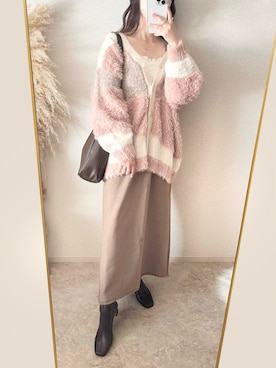「アイテム（カーディガン/ボレロ）」を使った、TOMOさん（レディース・154cm）の秋コーディネート