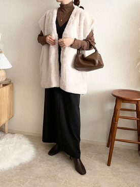 「RECTANGLE」｜「アイテム（ワンピース/ドレス）」を使った、TOMOさん（レディース・154cm）の秋コーディネート