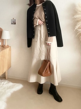 「AmbreNeige」｜「アイテム（ブーツ）」を使った、TOMOさん（レディース・154cm）の秋コーディネート