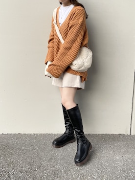 「ECRIRE（エクリール）のアイテム」を使った、TOMOさん（レディース・154cm）の冬コーディネート