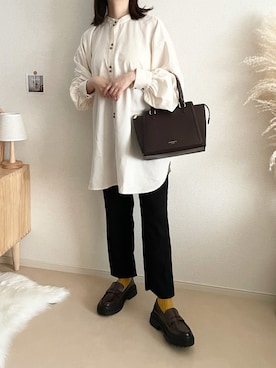 「& chouette（アンドシュエット）のアイテム（ハンドバッグ）」を使った、TOMOさん（レディース・154cm）の秋コーディネート