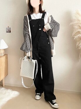 「tiptop（ティップトップ）の前後2wayニットカーディガン（カーディガン/ボレロ）」を使った、TOMOさん（レディース・154cm）の秋コーディネート