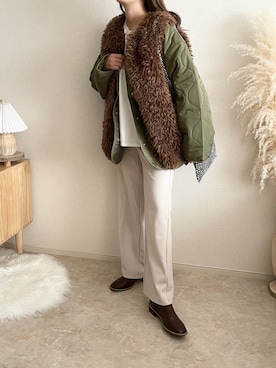 「tiptop（ティップトップ）のアイテム（ブルゾン）」を使った、TOMOさん（骨格ウェーブ・レディース・154cm）の秋コーディネート
