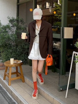 「アイテム（その他アウター）」を使った、K A R E Nさん（レディース・167cm）の春コーディネート