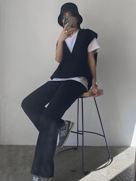 「AKTE（アクテ）のアイテム（帽子）」を使った、K A R E Nさん（レディース・167cm）の秋コーディネート