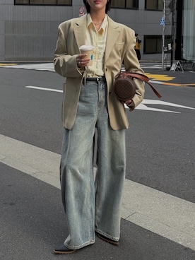 「CAMPER（カンペール）のアイテム」を使った、K A R E Nさん（レディース・167cm）の春コーディネート