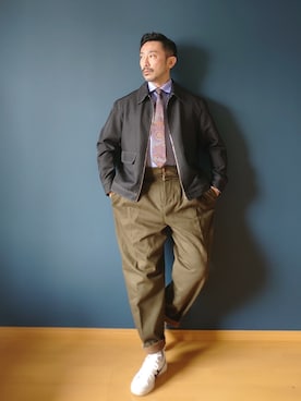 「Calvin Klein（カルバン・クライン）のアイテム（ブルゾン）」を使った、cdgさん（メンズ・173cm）の冬コーディネート