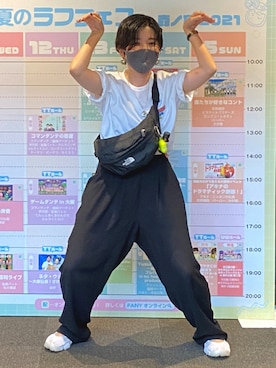 「グッズTシャツ」｜ユウキさん（レディース・151cm）の夏コーディネート