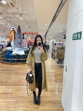 「秋冬」｜「アイテム（トレンチコート）」を使った、RUIさん（レディース・165cm）の冬コーディネート