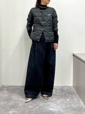 「重ね着ベストシーズン」｜「アイテム（ダウンジャケット/コート）」を使った、osakaさん（レディース・157cm）の秋コーディネート