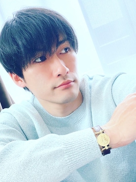 「PLST（プラステ）のアイテム（トップス）」を使った、平松拓人さん（メンズ・178cm）の春コーディネート