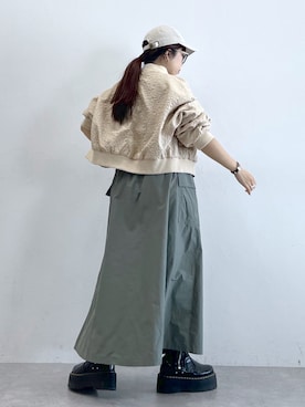 「タフタスカート」｜「アイテム（ジャケット/アウター）」を使った、Ｍ Ｏ Ｅ Ｋ Ｏさん（レディース・150cm）の春コーディネート