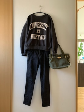 「sita parantica（シータパランティカ）のSITA PARANTICA CANVAS TOTE BAG（トートバッグ）」を使った、teey+さん（レディース・155cm）の秋コーディネート