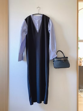 「アイテム（ジャンパースカート）」を使った、teey+さん（レディース・155cm）の春コーディネート