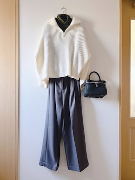 「Birthday room（バースデイルーム）のアイテム（ショルダーバッグ）」を使った、teey+さん（レディース・155cm）の冬コーディネート