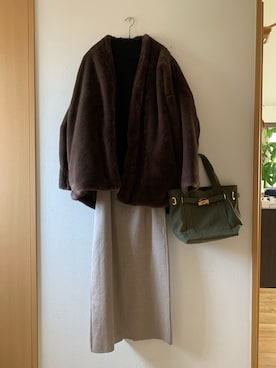 「sita parantica（シータパランティカ）のSITA PARANTICA CANVAS TOTE BAG（トートバッグ）」を使った、teey+さん（レディース・155cm）の冬コーディネート