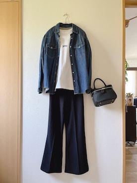 「OpenCLOSE（オープンクローズ）のアイテム（トップス）」を使った、teey+さん（レディース・155cm）の春コーディネート