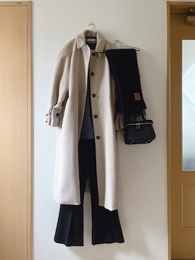 「Birthday room（バースデイルーム）のアイテム（ショルダーバッグ）」を使った、teey+さん（レディース・155cm）の冬コーディネート