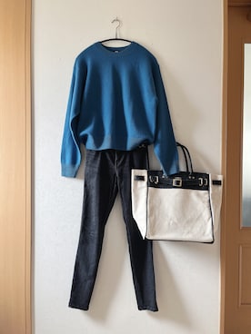 「OMNES（オムネス）のアイテム（バッグ）」を使った、teey+さん（レディース・155cm）の秋コーディネート