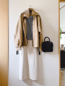 「Uiscel（ユイセル）のアイテム（ジャケット/アウター）」を使った、teey+さん（レディース・155cm）の春コーディネート