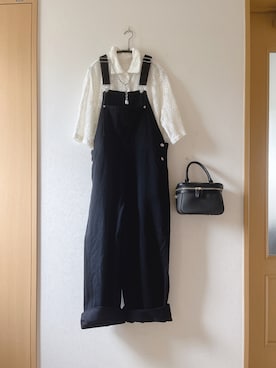 「ap retro（アプレトロ）のアイテム（オールインワン・サロペット）」を使った、teey+さん（レディース・155cm）の春コーディネート