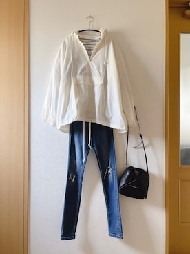 「WEGO（ウィゴー）のアイテム（ブルゾン）」を使った、teey+さん（レディース・155cm）の春コーディネート
