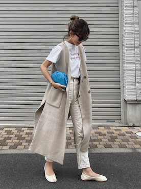 「ロングベスト」｜Oo.hiro.oOさん（レディース・159cm）の春コーディネート