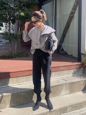 「アーバンリサーチ」｜「アイテム（スウェットパンツ）」を使った、Oo.hiro.oOさん（レディース・159cm）の冬コーディネート