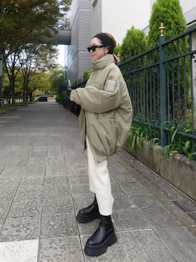 「アイテム（ヘアアクセサリー）」を使った、Oo.hiro.oOさん（レディース・159cm）の秋コーディネート