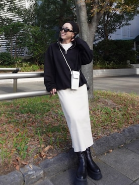 「アイテム（口紅/リップティント/グロス）」を使った、Oo.hiro.oOさん（レディース・159cm）の冬コーディネート