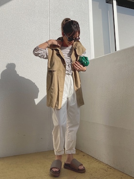 「H&M（エイチ・アンド・エム）のアイテム（サンダル）」を使った、Oo.hiro.oOさん（レディース・159cm）の春コーディネート