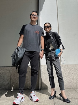 「ALLSAINTS（オールセインツ）のアイテム（ライダースジャケット）」を使った、Oo.hiro.oOさん（レディース・159cm）の春コーディネート
