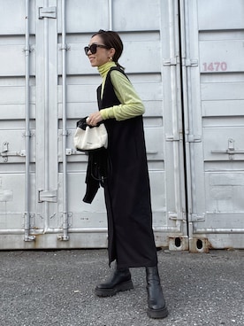 「JIL SANDER（ジルサンダー）のDRAWSTRING SM CROSSBODY（ショルダーバッグ）」を使った、Oo.hiro.oOさん（レディース・159cm）の秋コーディネート