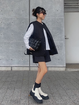 「キルティングベスト」｜「アイテム（その他アウター）」を使った、Oo.hiro.oOさん（レディース・159cm）の秋コーディネート