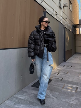 「アイテム（ヘアバンド）」を使った、Oo.hiro.oOさん（レディース・159cm）の冬コーディネート