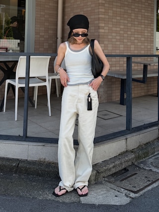 「TODAYFUL（トゥデイフル）の[TODAYFUL/トゥデイフル]Carys Denim（デニムパンツ）」を使った、Oo.hiro.oOさん（レディース・159cm）の夏コーディネート