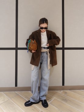 「anuke（アンヌーク）のアイテム」を使った、Oo.hiro.oOさん（レディース・159cm）の冬コーディネート