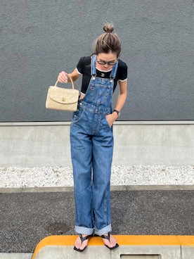 「Levi's（リーバイス）のアイテム（サロペット/オーバーオール）」を使った、Oo.hiro.oOさん（レディース・159cm）の夏コーディネート