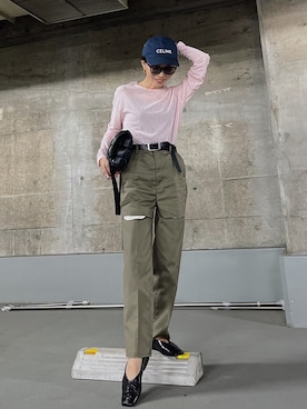 「スクエアトゥ」｜「アイテム（キャップ）」を使った、Oo.hiro.oOさん（レディース・159cm）の春コーディネート