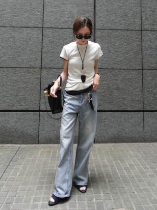 「TODAYFUL(トゥデイフル)のSoft Fraice T-shirts(Tシャツ/カットソー)」を使った、Oo.hiro.oOさん(レディース・159cm)の秋コーディネート