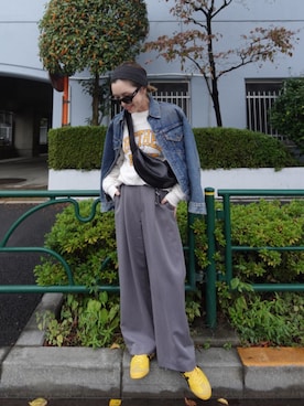 「アイテム（ヘアバンド）」を使った、Oo.hiro.oOさん（レディース・159cm）の秋コーディネート