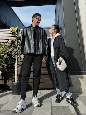「いまどきジャケット写真」｜「アイテム（ステンカラーコート）」を使った、Oo.hiro.oOさん（レディース・159cm）の春コーディネート