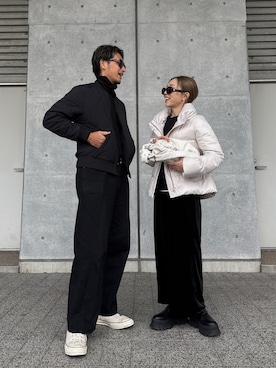 「ベロア」｜「アイテム（アクセサリー）」を使った、Oo.hiro.oOさん（レディース・159cm）の冬コーディネート