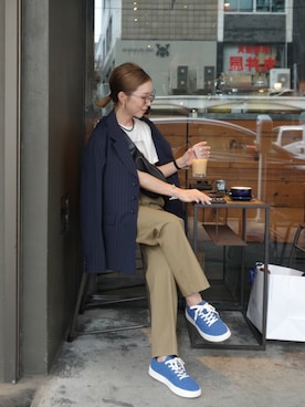 「アイテム（チノパンツ）」を使った、Oo.hiro.oOさん（レディース・159cm）の秋コーディネート